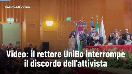 Video: il rettore UniBo interrompe il discordo dell'attivista