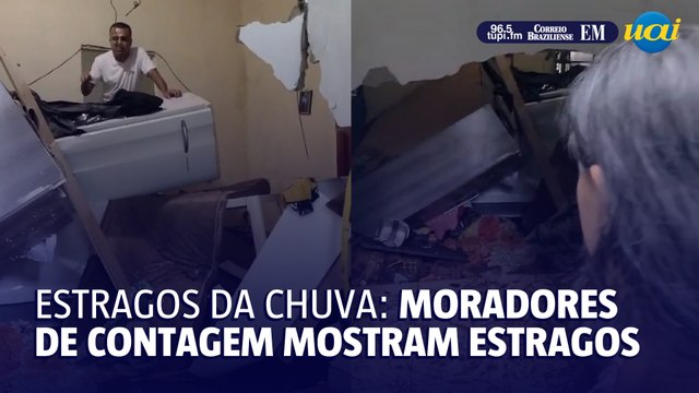 Moradores mostram estragos da chuva em Contagem