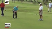 Presidente Obama juega  golf Durante sus Vacaciones
