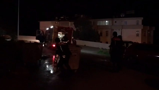 Çöp konteynerinde çıkan yangın korkuttu