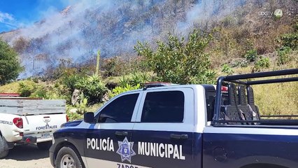 Policías de Zapopan logran la detención de un hombre que inició el fuego en el cerro del Colli