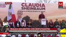 Claudia Sheinbaum realiza mitin en Tamaulipas acompañada de aspirantes locales