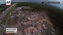 Vista aérea de Arkansas Daño por el tornado