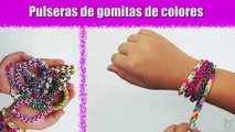 Como hacer una pulsera con gomas o banditas de colores