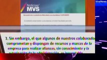 Joaquín López Dóriga lamenta el despido de Carmen Aristegui (Usando una corbata con los colores de MVS Radio)