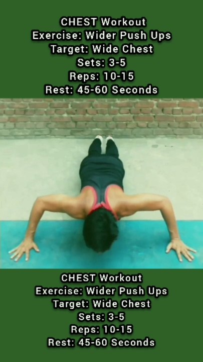 ❌ WIDE GRIP PUSH UPS ✔️ Which exercise is most effective for CHEST at Home? #heermlgangaputra #naturalbodybuilding