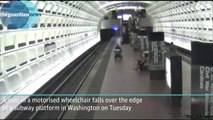 Wheelchair Man Falls On Train Tracks, People Rush to Rescue