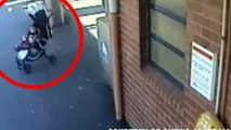 CCTV: Abuelo salva a pequeño a segundos de ser arrollados por el tren