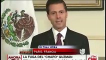 Declaraciones de Peña Nieto desde Paris tras la fuga de ‪‎El Chapo‬
