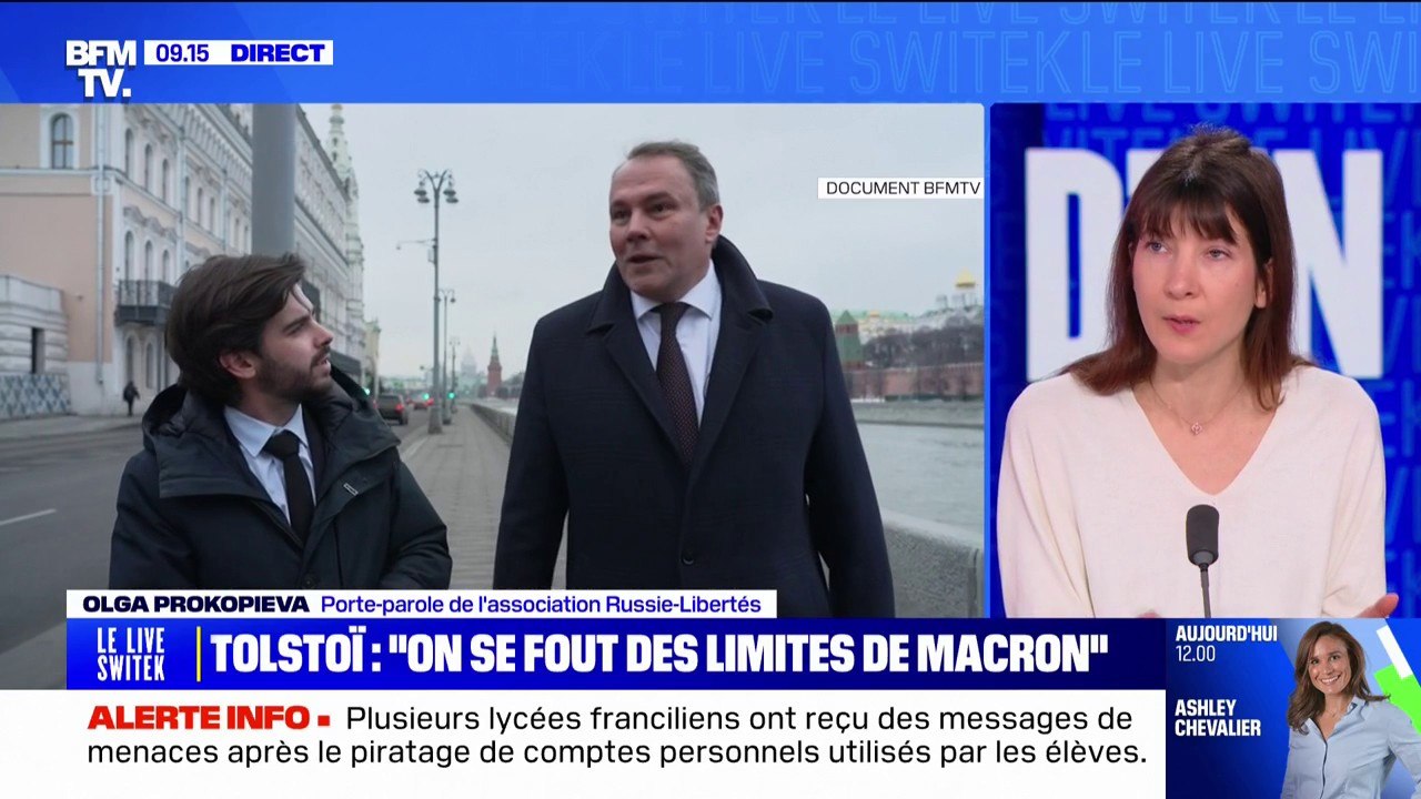 Propos de Tolstoï: "En tant que russe, j'ai honte de voir des personnages aussi grossiers" affirme Olga Prokopieva, porte-parole de l'association Russie-Libertés