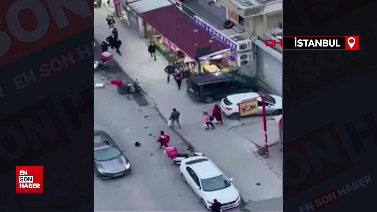 İstanbul'da esnafla motorkuryelerin kavgasında ortalık savaş alanına döndü