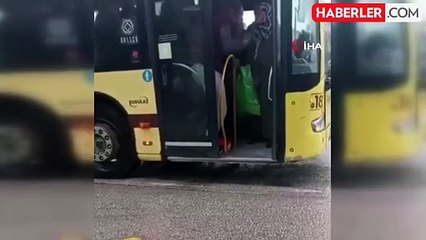 Yolcu dolu otobüsün içi bir anda ringe döndü