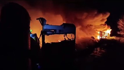 Les pompiers en intervention à Saint-Hippolyte (66)