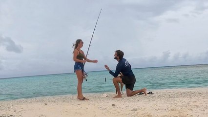 Girlfriend Fishing Off Remote Island Catches Shell With Surprise Proposal | Happily TV