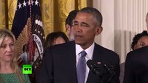 Barack Obama llora durante un nuevo anuncio ejecutivo sobre el control de armas