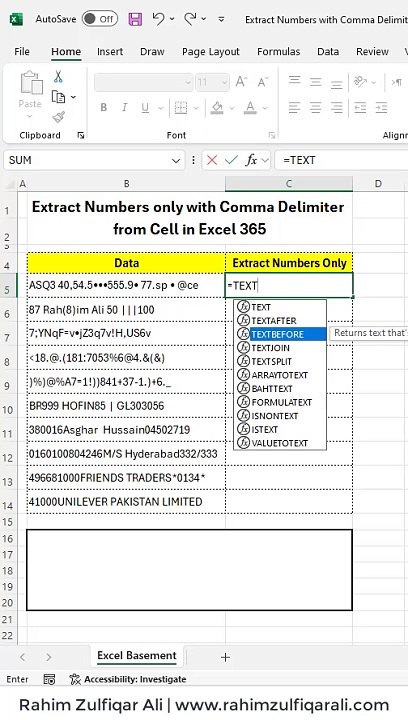 Extract Numbers only with Comma Delimiter from a cell in Excel 365