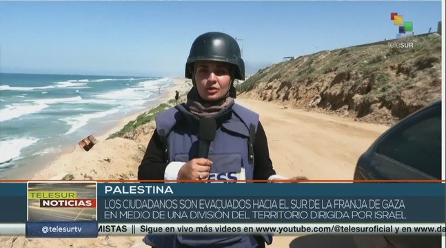 Ciudadanos son evacuados hacia el sur de la Franja de Gaza en medio del asedio del ejército israelí