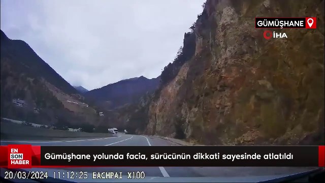 Gümüşhane-Kürtün yolunda facia sürücünün dikkati sayesinde atlatıldı
