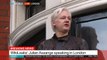 Julian Assange speaks after Swedish prosecutors drop rape case