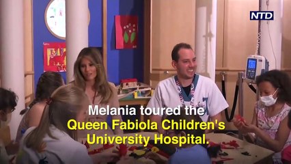 First lady Melania Trump visits Brussels children's hospital