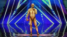AGT 2016 - Viktor Kee: Juggler in Strange Body Suit Pulls off Dynamic Moves