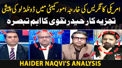 us congress ki Kharja Amor committee Main Donald Lu Ki Paishi | Haider Naqvi's Analysis