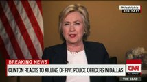 Hillary Clinton reacciona ante la muerte de 5 policias en Dallas
