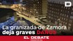 Una fuerte granizada deja daños en vehículos, edificios y cortes de luz en Zamora