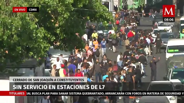 Cientos de personas caminan ante fallas en L7 del Metro de CdMx, servicio de apoyo es insuficiente