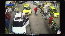 Swimmers Caught on Tape at Gas Station
