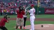 Katie Ledecky Hangs Olympic Medals on Bryce Harper