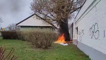 Pożar na osiedlu Południe we Włocławku