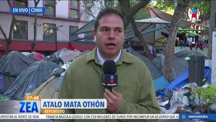 Vecinos de la Col. Juárez protestan por la permanencia de migrantes en la plaza Giordano Bruno