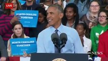 'Bill Clinton A Rapist' Interrupts President Obama Rally for Hillary in Greensboro NC 10-11-2016