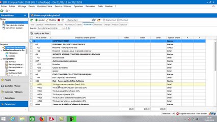 EBP Compta pratic 2018 : Le plan comptable