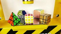 5 cubos de Rubik vs Prense Hidráulica