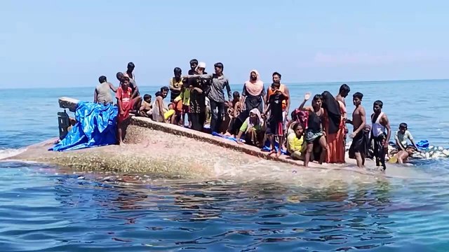 Desperate, dehydrated Rohingyas picked up in dramatic sea rescue