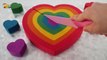 Satisfying Video l Kinetic Sand Rainbow Heart Cake Cutting ASMR RainbowToyTocToc
