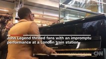 John Legend surprises commuters in London