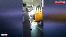 Señora explota contra pasajero, le piden se recorra de lugar ya que estaba sentada en lugar de discapacitados.