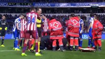 Niño Torres se desploma en la cancha tras brutal choque -- Deportivo La Coruna vs Atletico Madrid