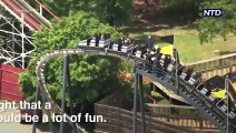 Stuck roller coaster riders freed by firefighters