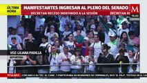 Decretan receso indefinido en discusión de reforma al PJ tras la entrada de manifestantes al Senado