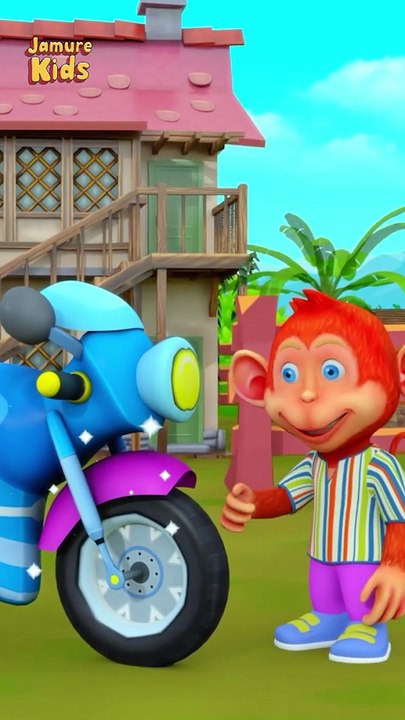 Bandar Mama ki Nayi Bike Cartoon ️ I बंदर मामा - Hindi Nursery Rhymes  #Shorts