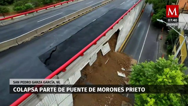 Colapsa parte alta de puente de Morones Prieto en San Pedro, NL