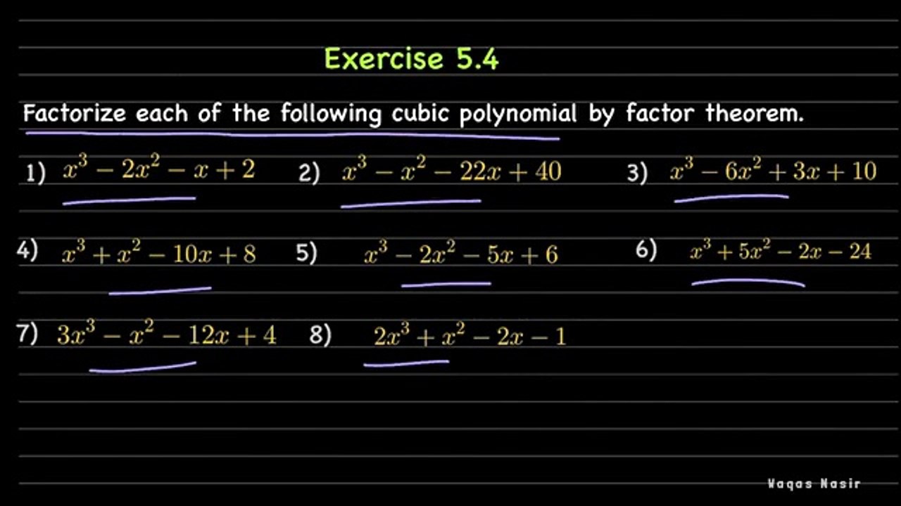 Part 01 of Exercise 5.4 - 9th Class Math  9 کاس میتھ مشق نمبر 4۔5