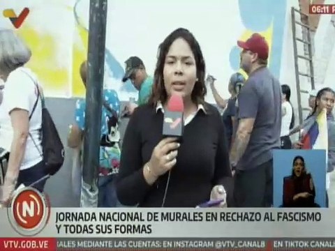 Pueblo caraqueño participa en la jornada nacional de murales en rechazo al fascismo