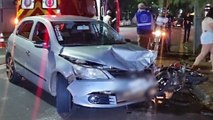 Forte colisão entre moto e Gol deixa motociclista ferido no Cancelli