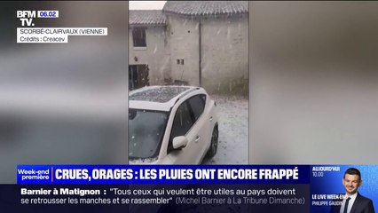 Video herunterladen: Grêle, orages... De violentes intempéries ont provoqué d'importantes inondations dans plusieurs départements