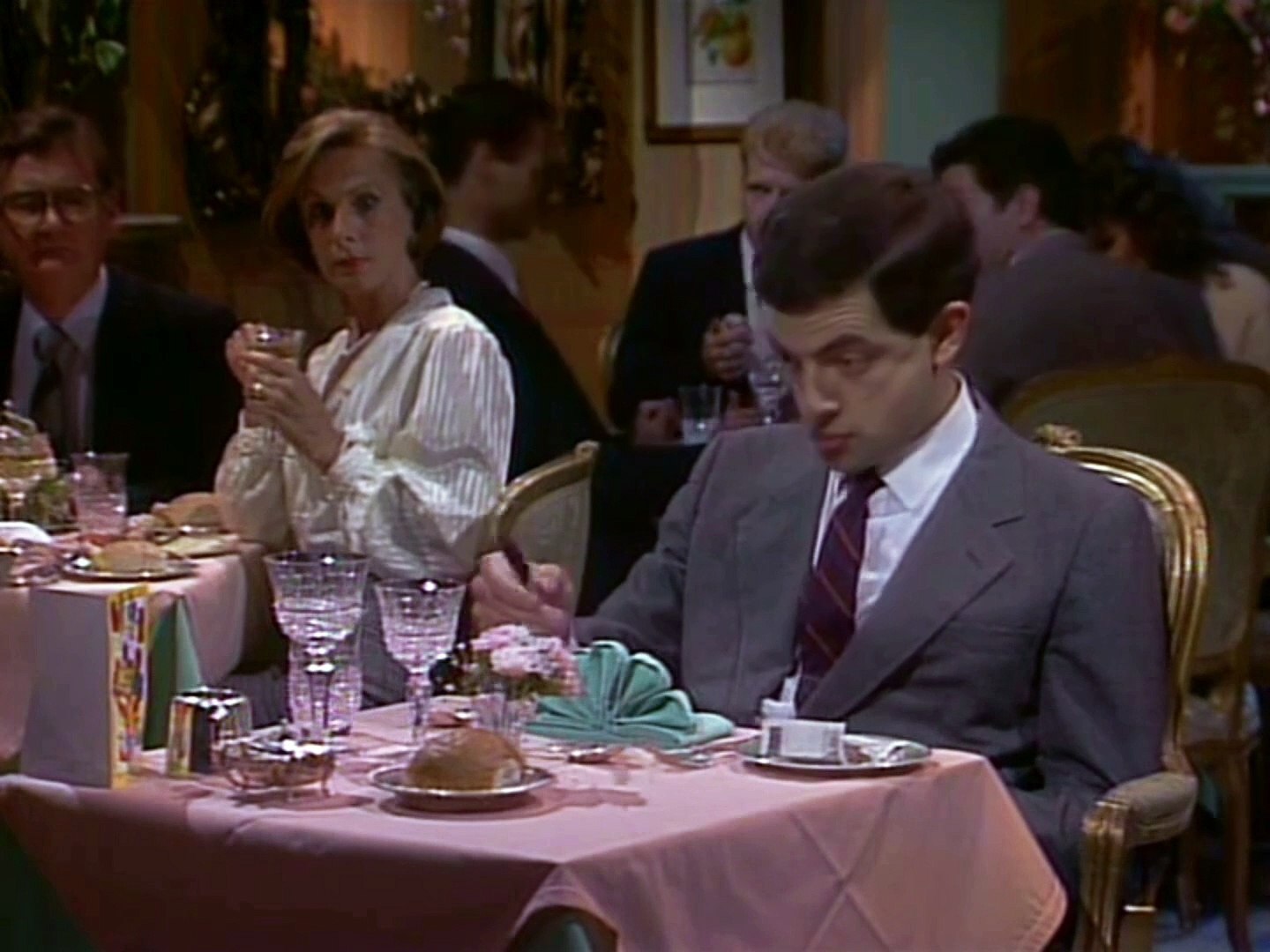 MrBean in restaurant mrbeast comedy